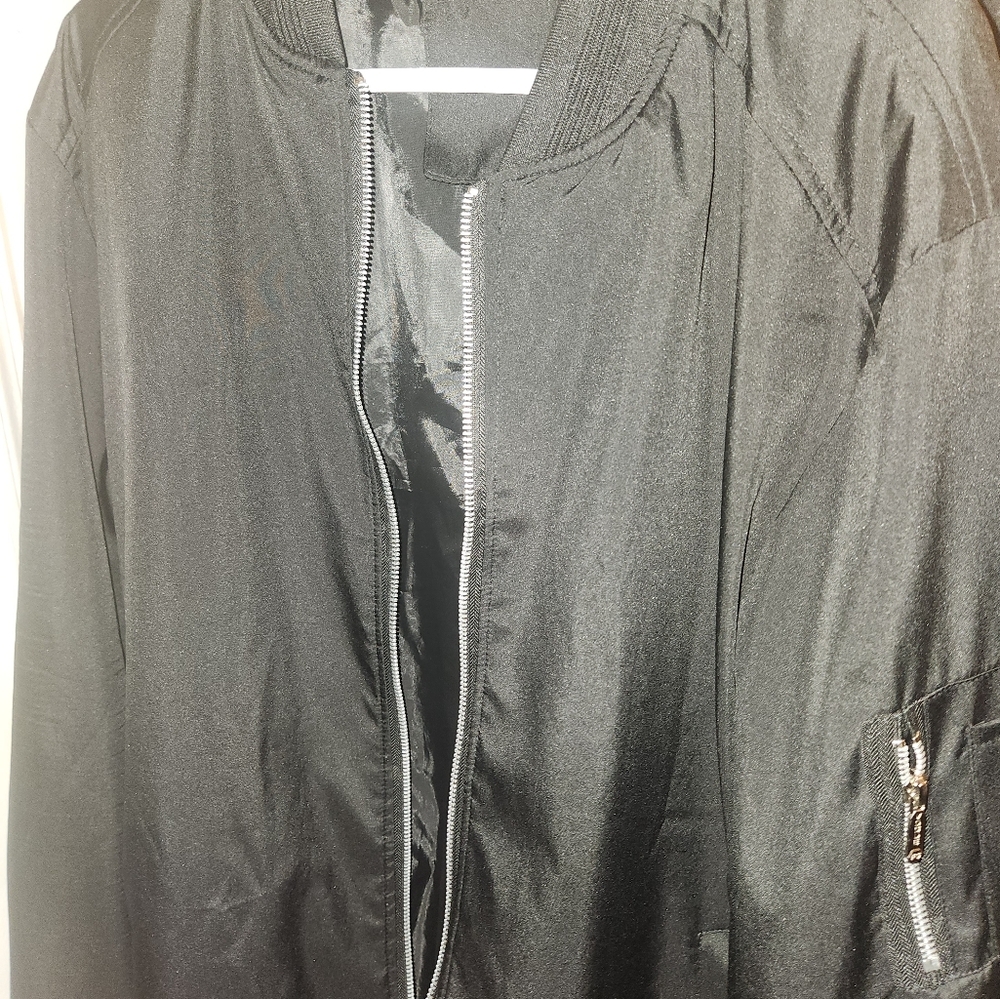 Black Windbreaker Bomber Jacket